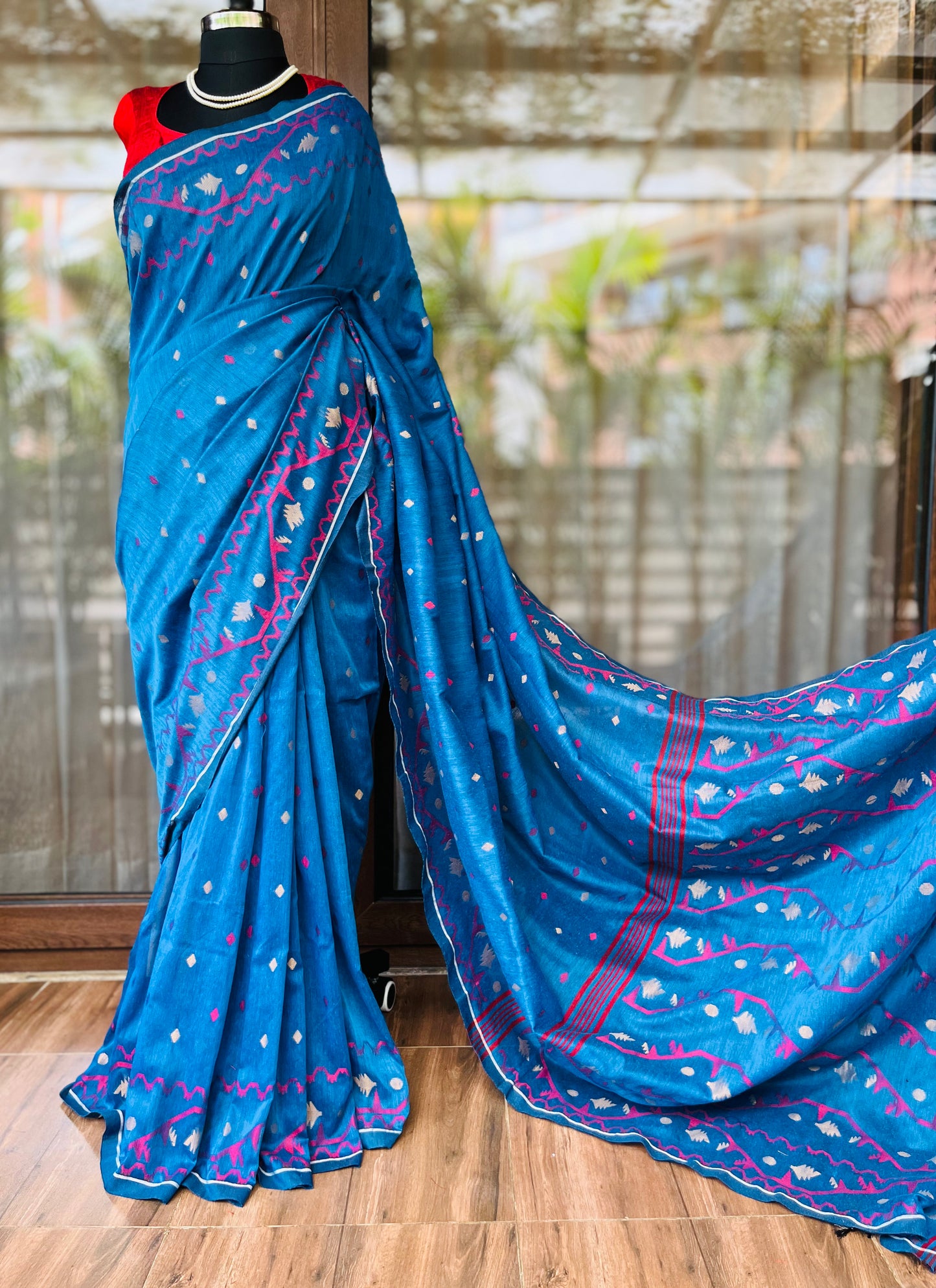 Cotton Saree | Firozi Hues