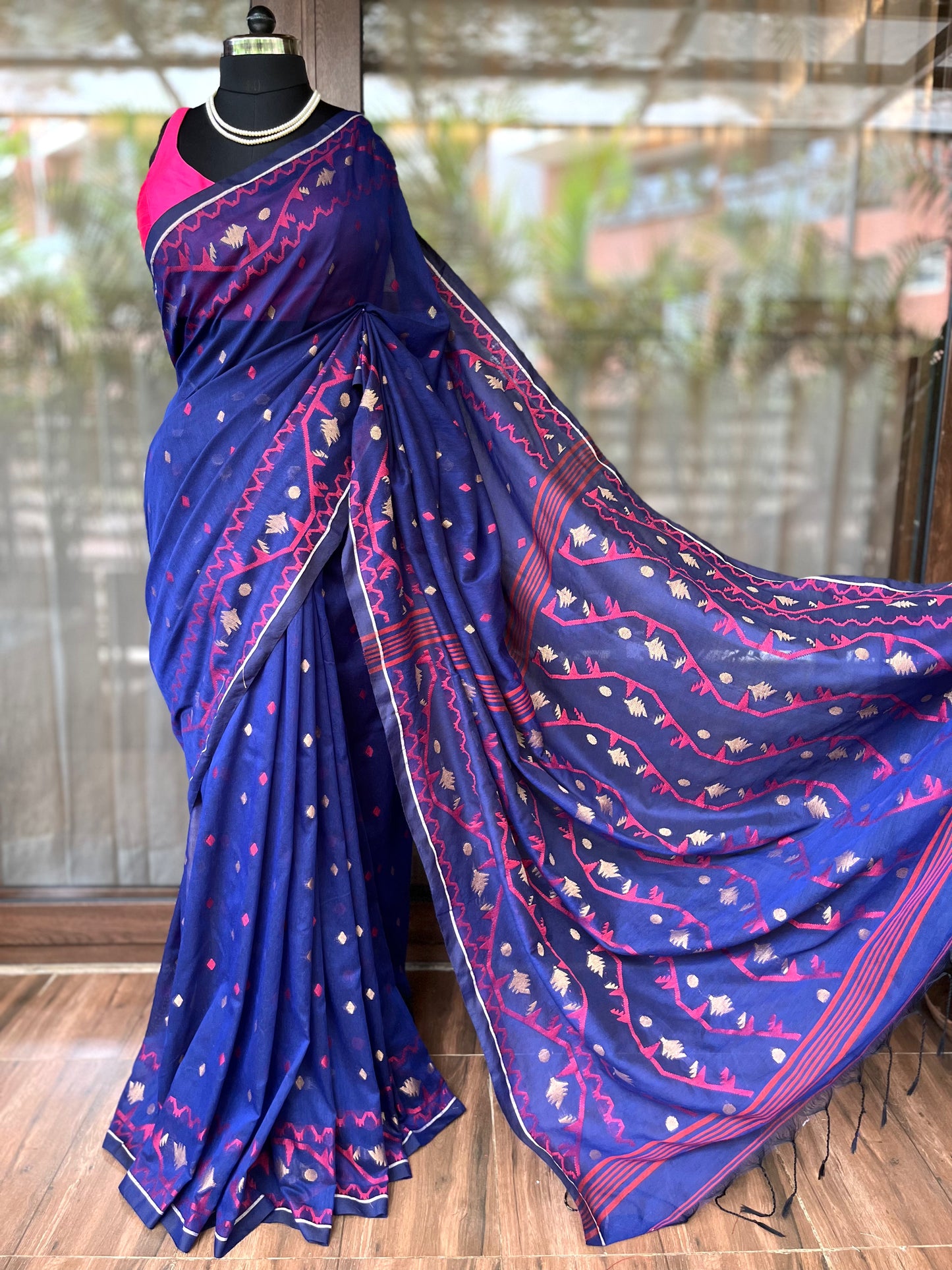 Cotton Saree | Blue Royal
