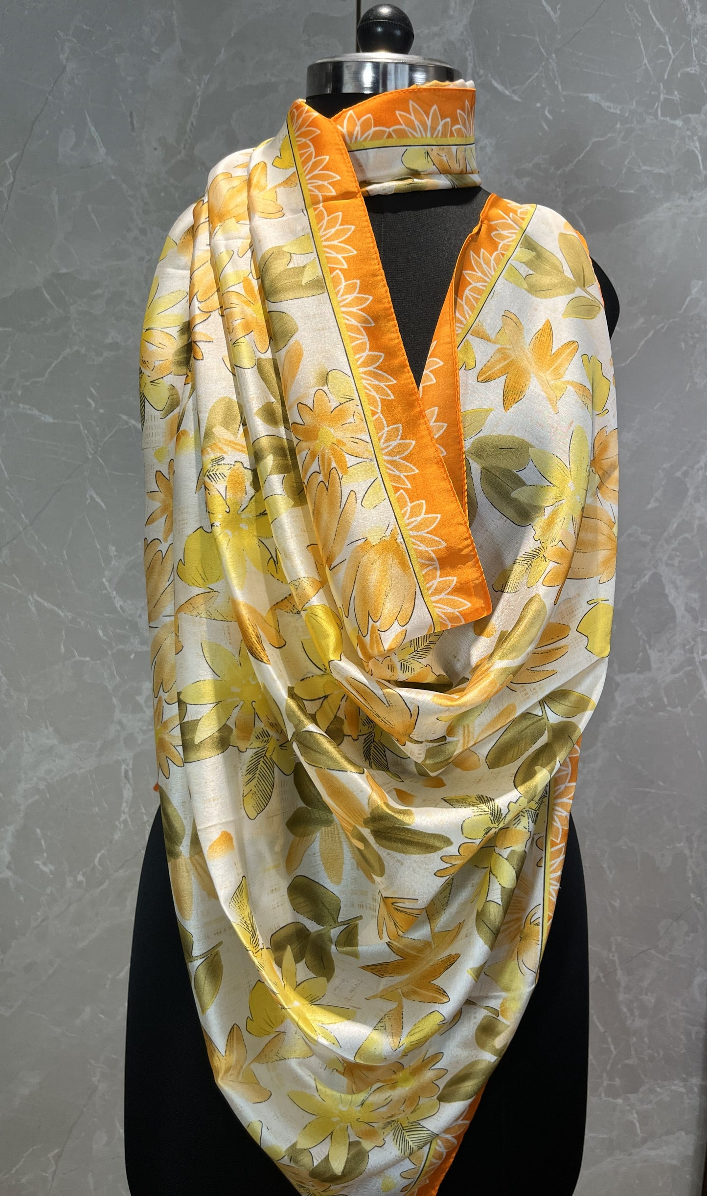 Autumn Flowers | Silk Scarf