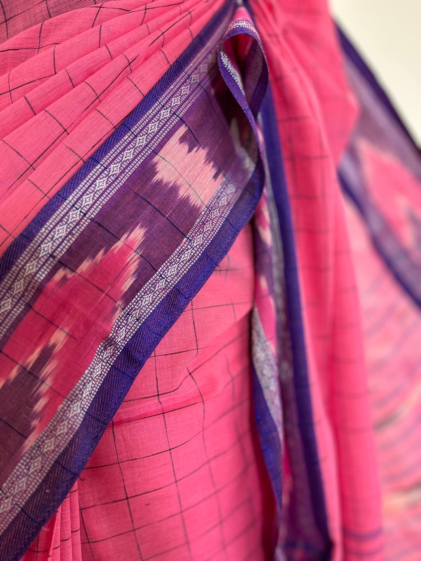 Cotton Saree | Arya | Pink-Blue