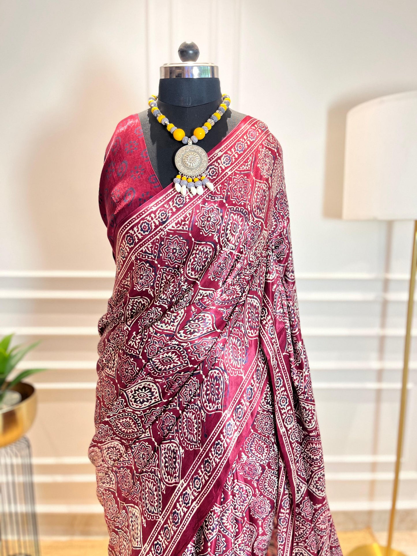 Maroon Barfi | Modal Silk Saree