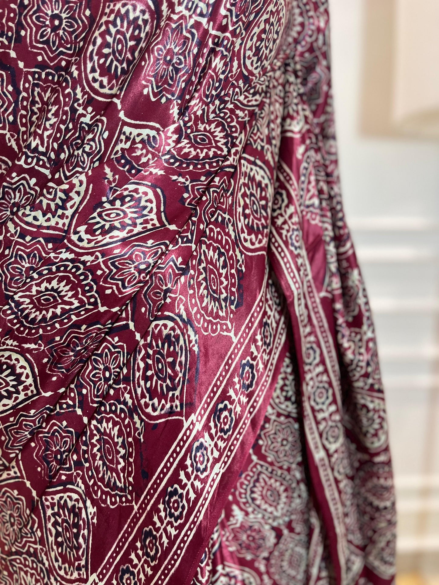 Maroon Barfi | Modal Silk Saree