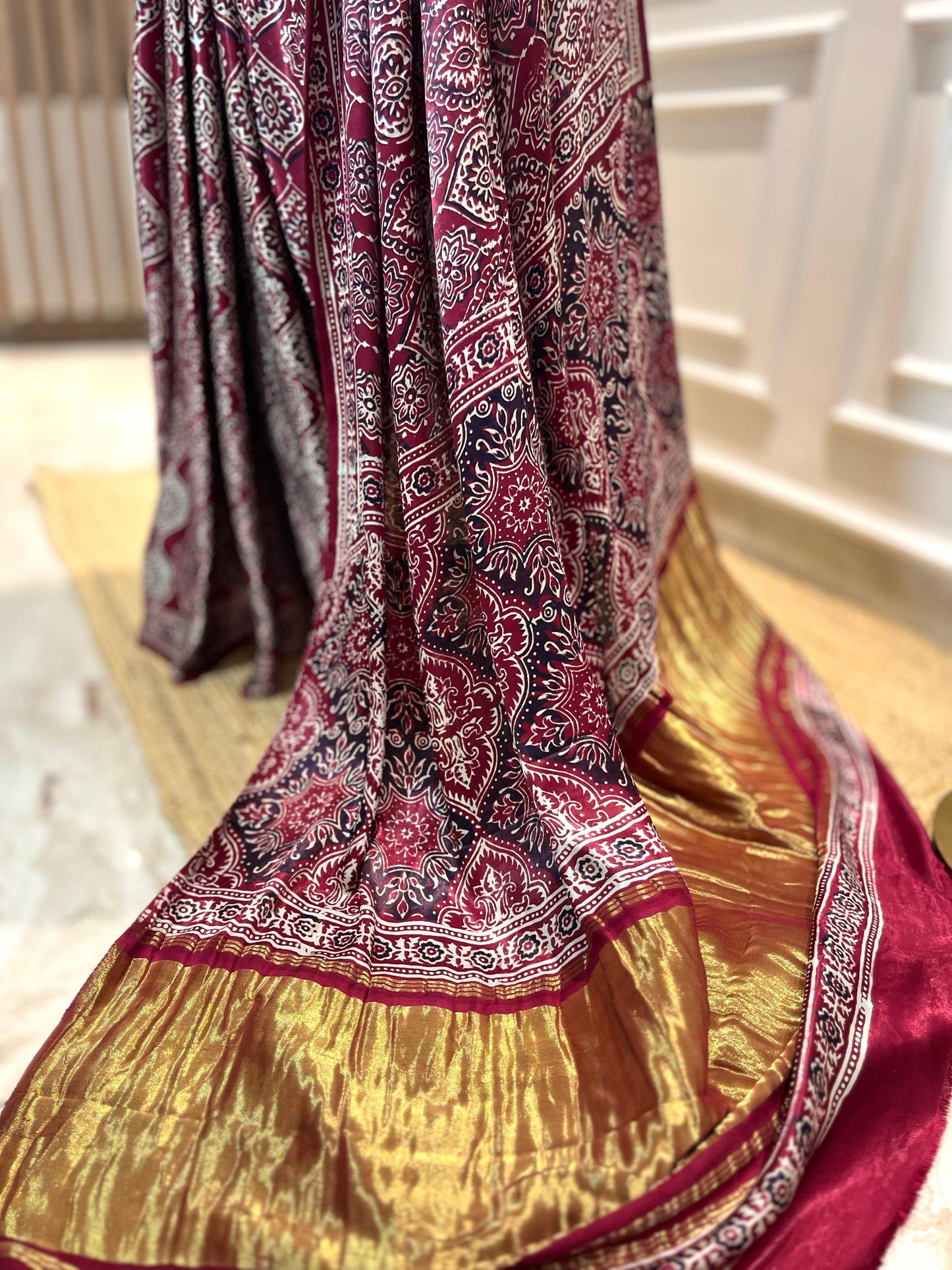 Maroon Barfi | Modal Silk Saree