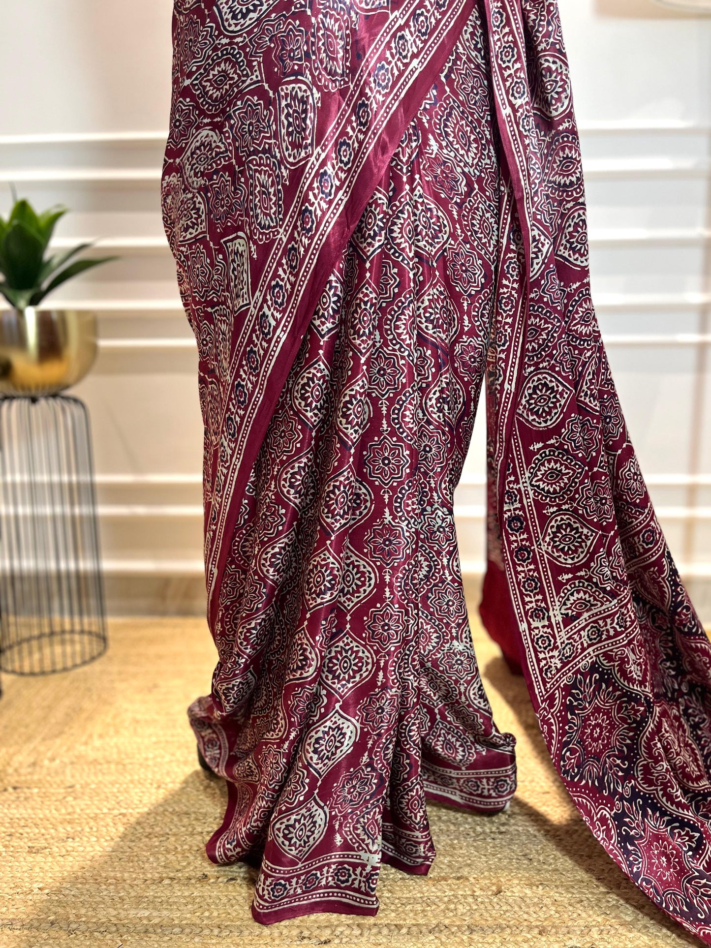 Maroon Barfi | Modal Silk Saree
