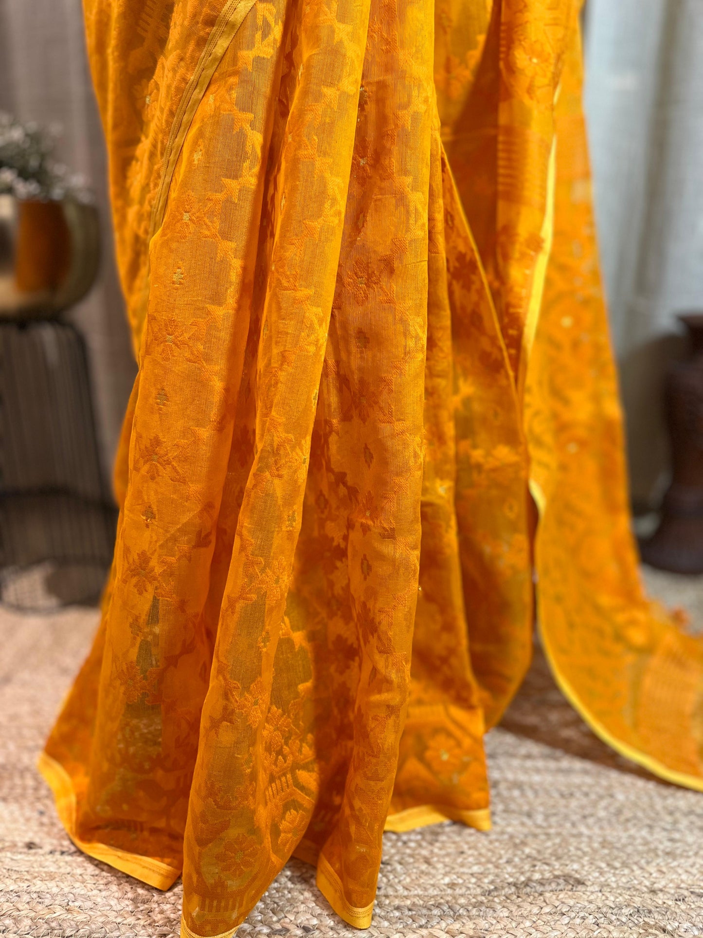 Mustard Monochrome | Jamdani Saree
