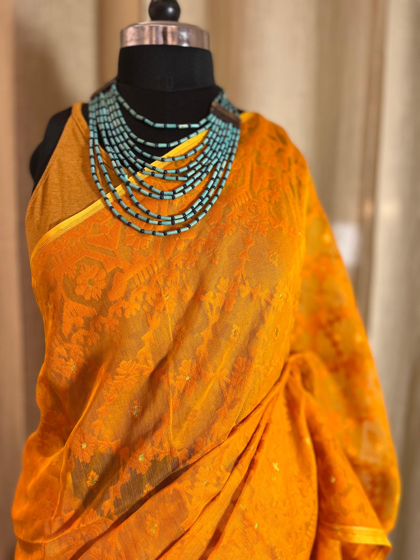 Mustard Monochrome | Jamdani Saree