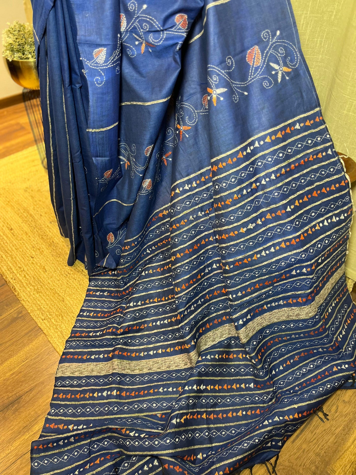 Neelam | Kantha Stitch Saree