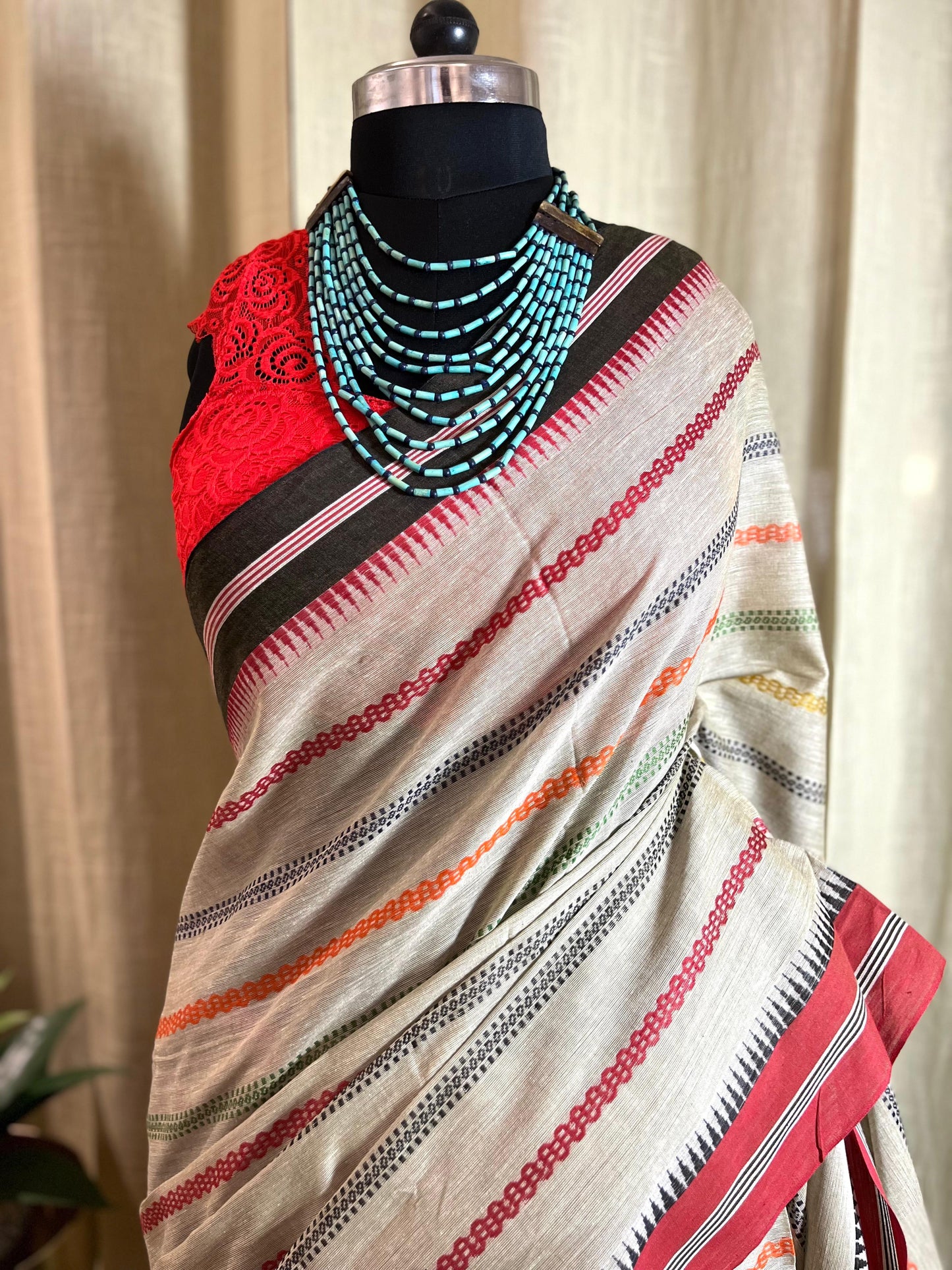 Stripes of White | Cotton Saree