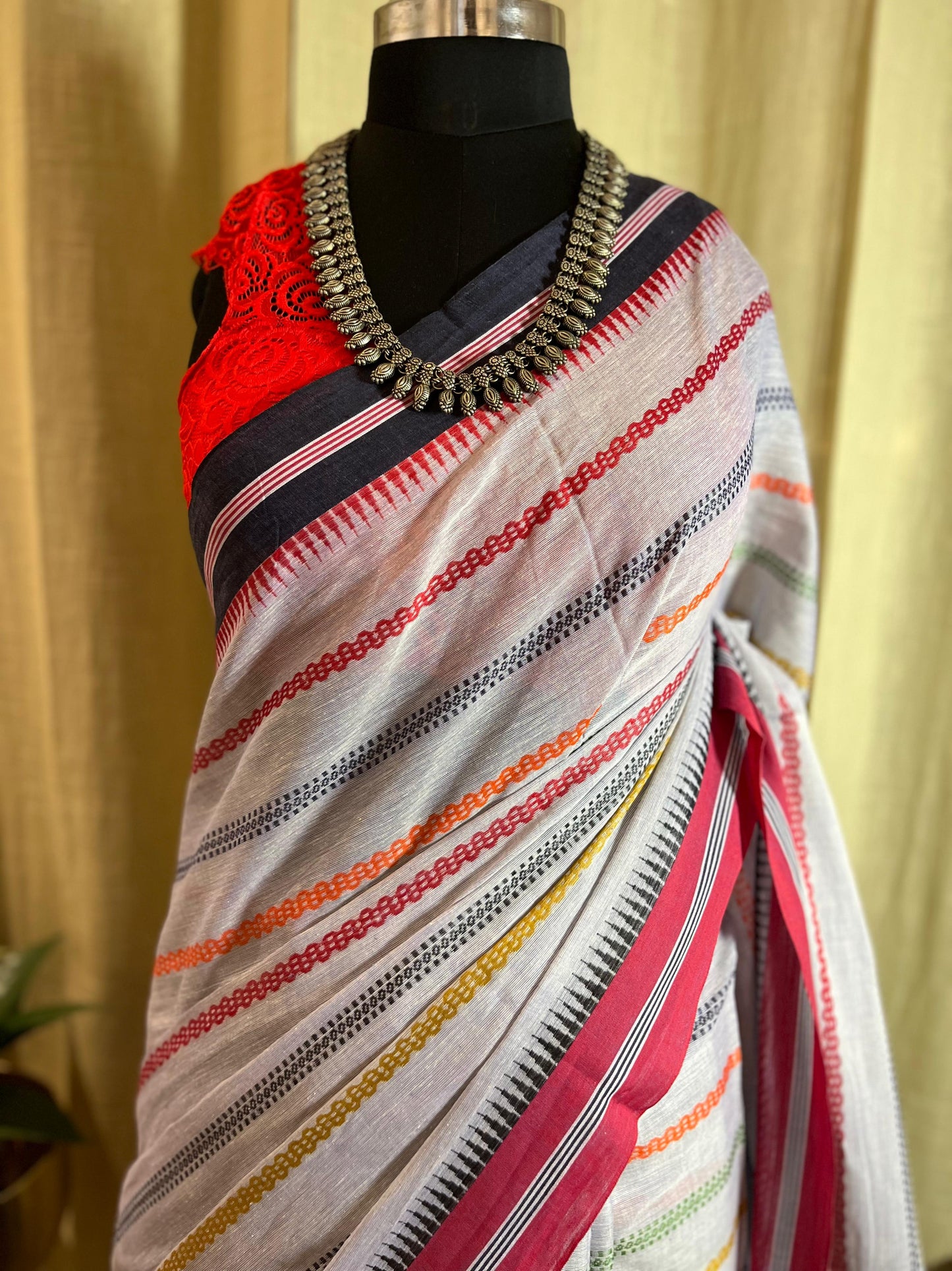 Stripes of Lilac | Cotton Saree