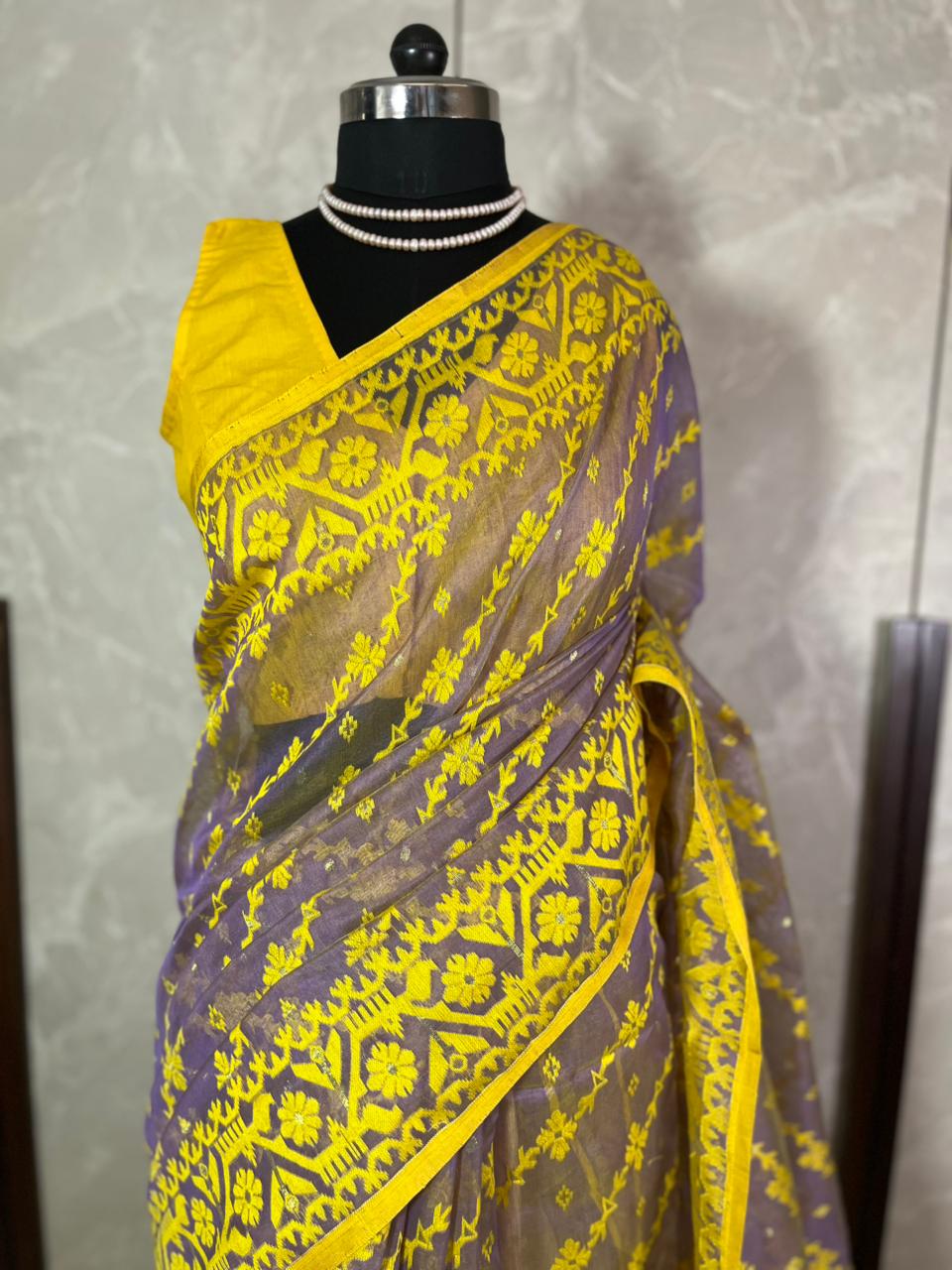 Lavender Lemonade | Jamdani Saree