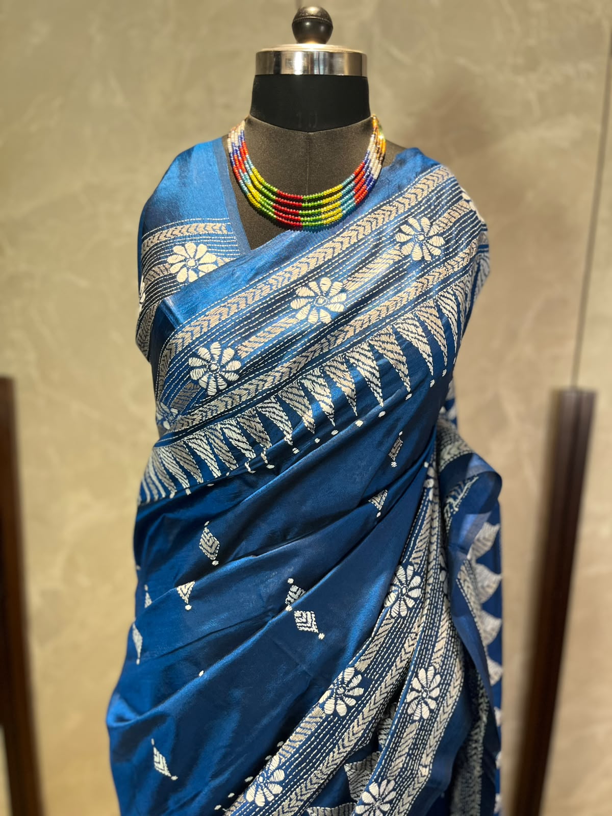 Neel Kamal | Kantha Stitch Saree