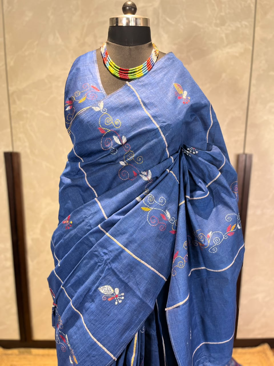 Neelam | Kantha Stitch Saree