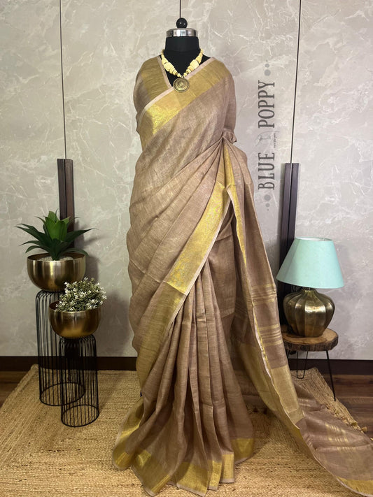 Rose Weave | Pure Linen Saree