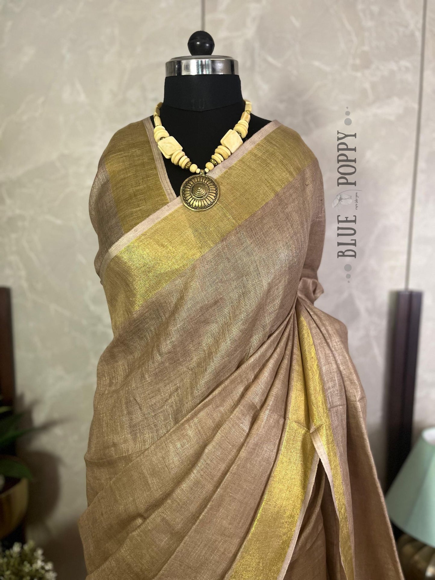 Rose Weave | Pure Linen Saree