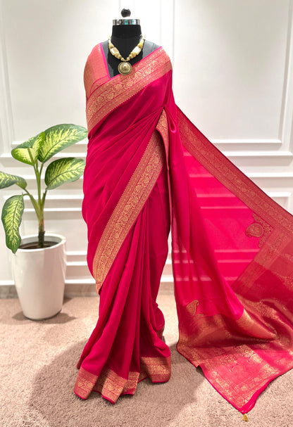 Party wear saree | Pink glow