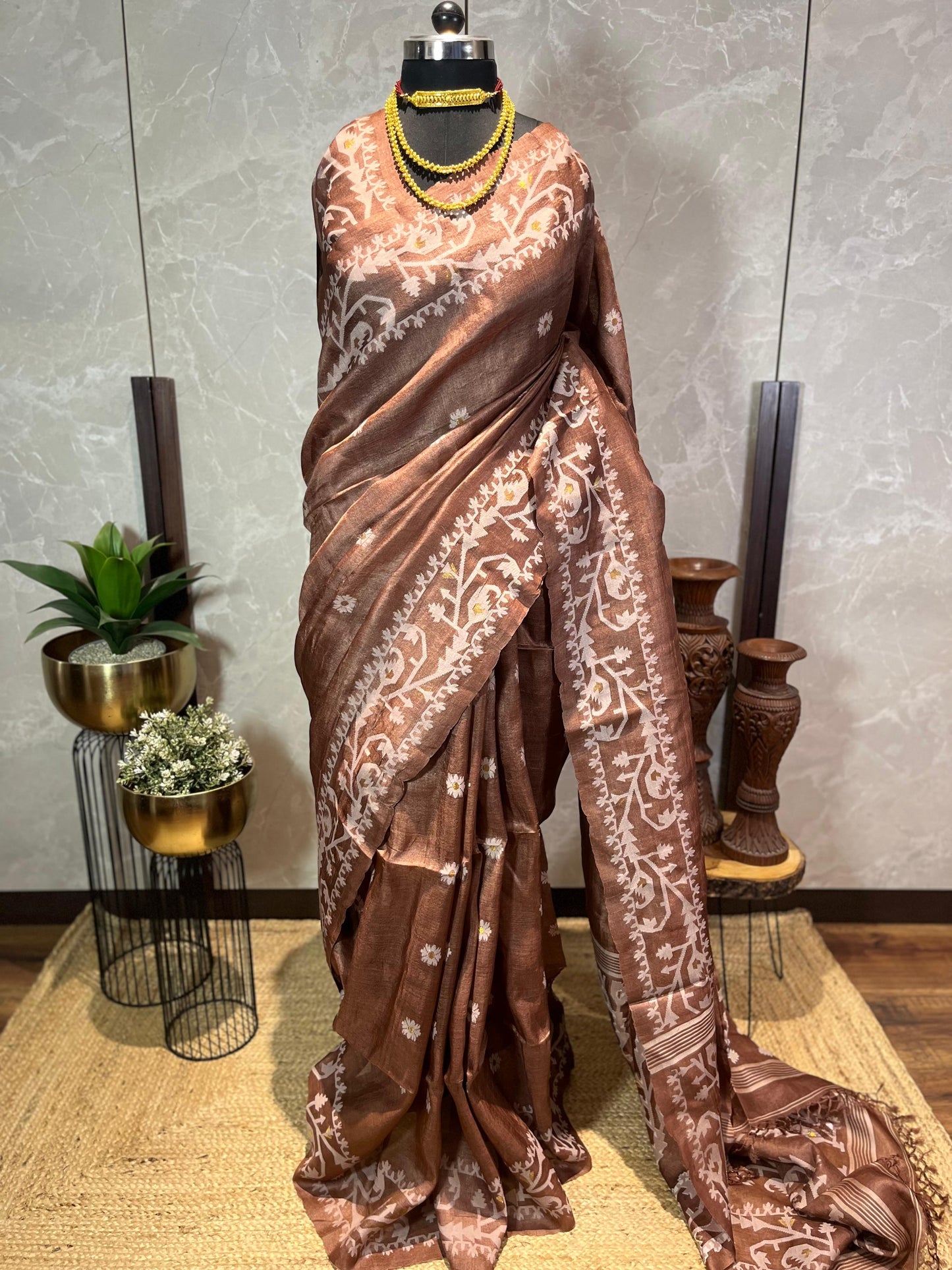 Choco Rush | Tussar Silk Saree