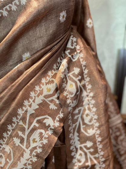Choco Rush | Tussar Silk Saree
