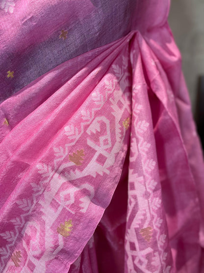 Pink Glow | Tussar Silk Saree
