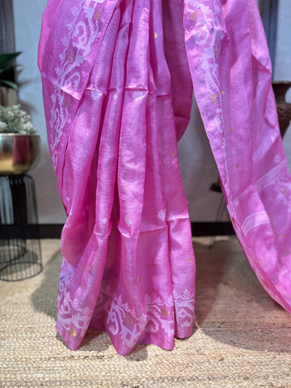 Pink Glow | Tussar Silk Saree