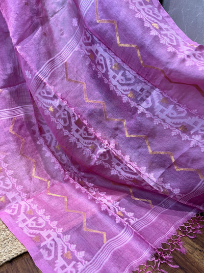 Pink Glow | Tussar Silk Saree