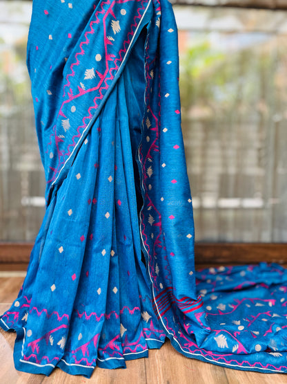 Cotton Saree | Firozi Hues