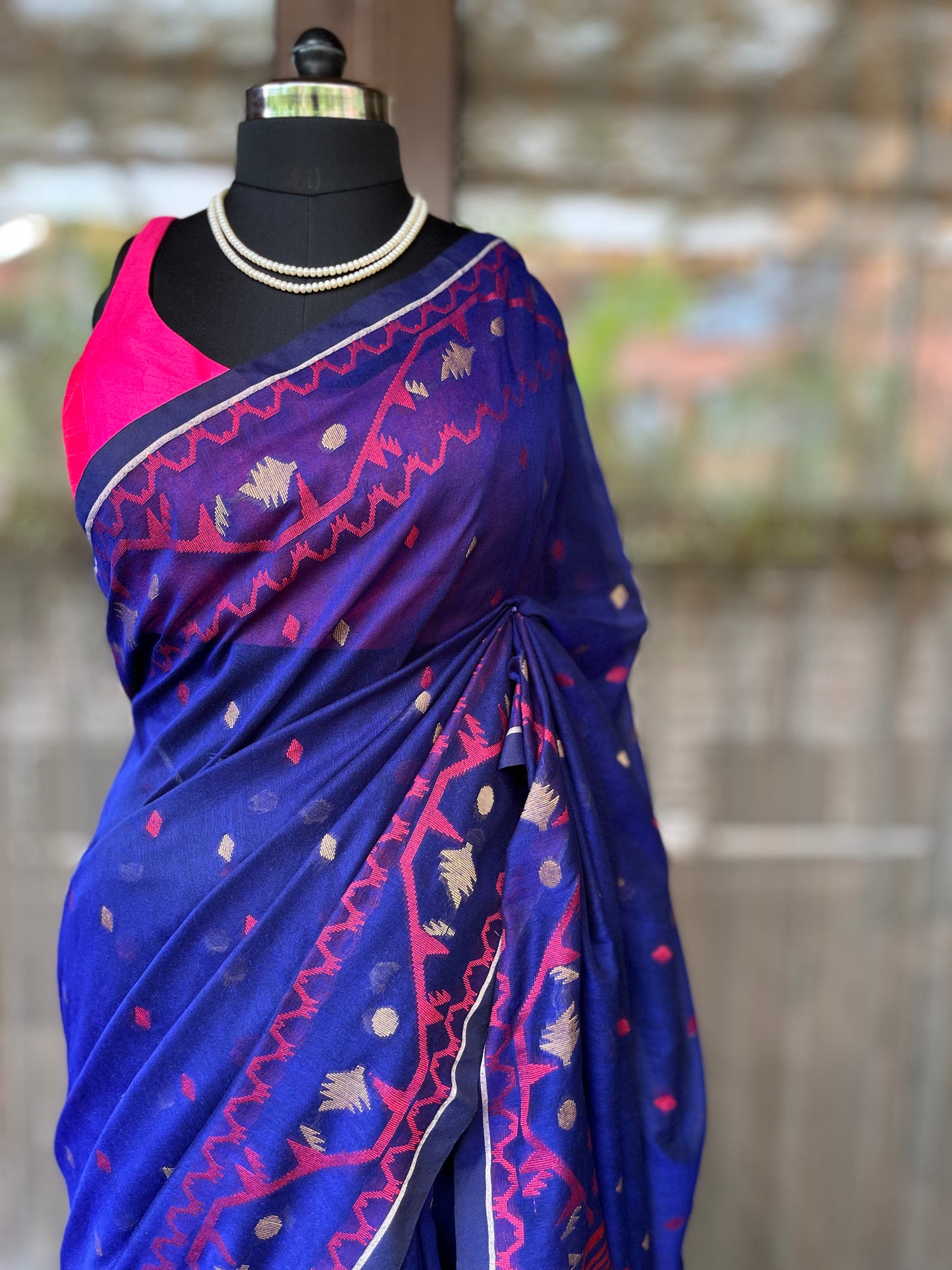 Cotton Saree | Blue Royal
