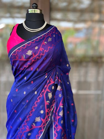 Cotton Saree | Blue Royal