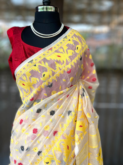 Jamdani Saree | Creamy Vibes