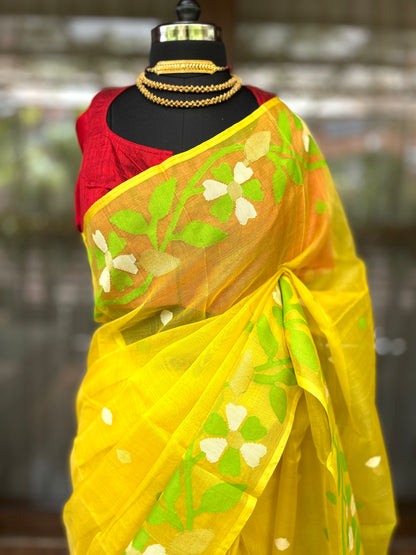 Muslin Silk Saree | Sunflower