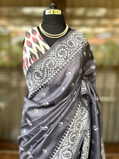 Kantha Stitch Saree | Greyce