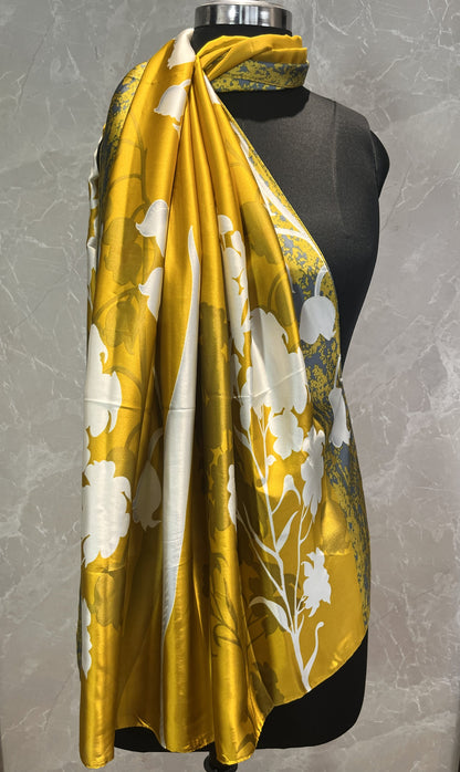 Floral Silhouette | Silk Scarf
