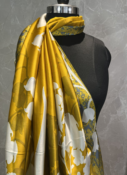 Floral Silhouette | Silk Scarf