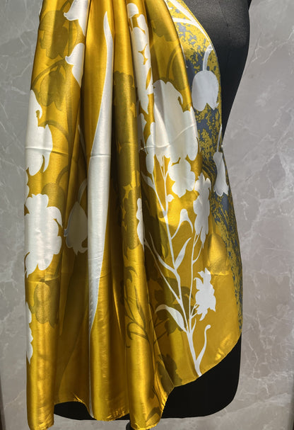 Floral Silhouette | Silk Scarf