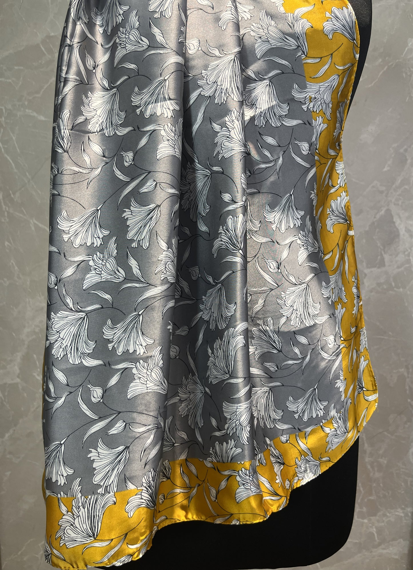 Flowering Grey | Silk Scarf