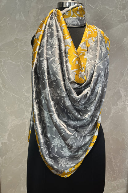 Flowering Grey | Silk Scarf