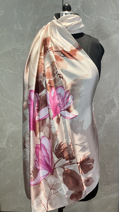 Pink Blooms | Silk Scarf