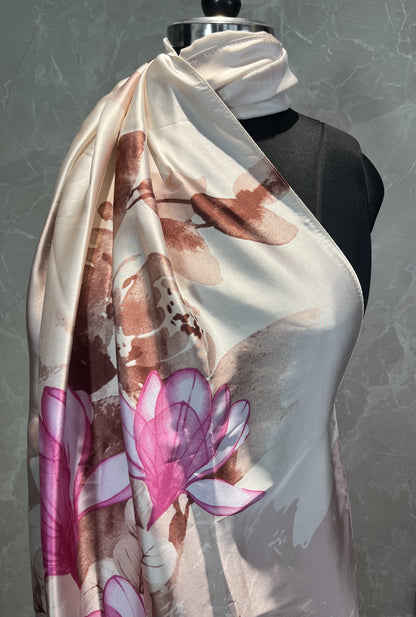 Pink Blooms | Silk Scarf