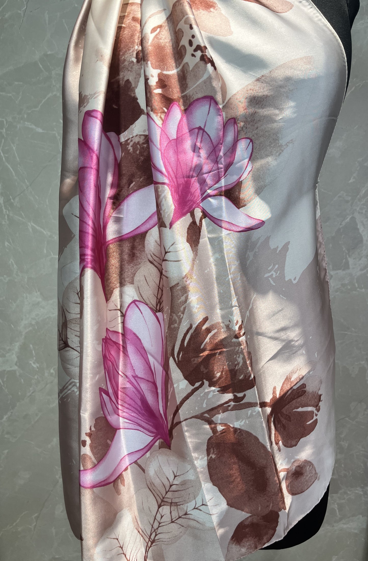 Pink Blooms | Silk Scarf