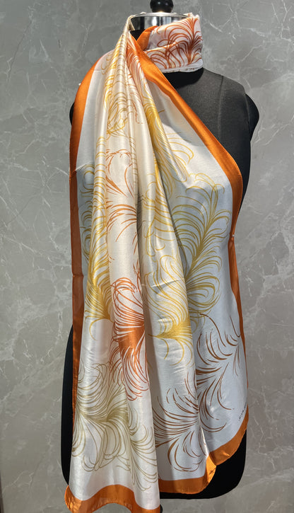 White Feather | Silk Scarf