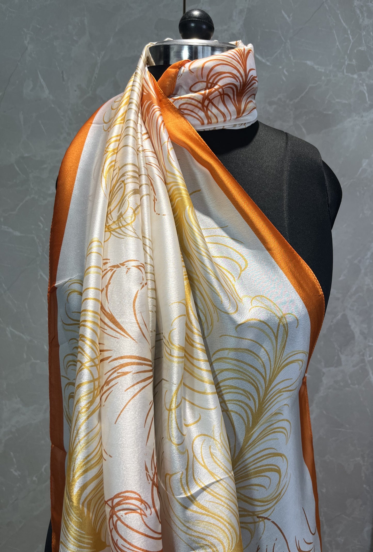White Feather | Silk Scarf