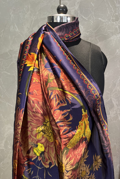 Violets Blooming | Silk Scarf