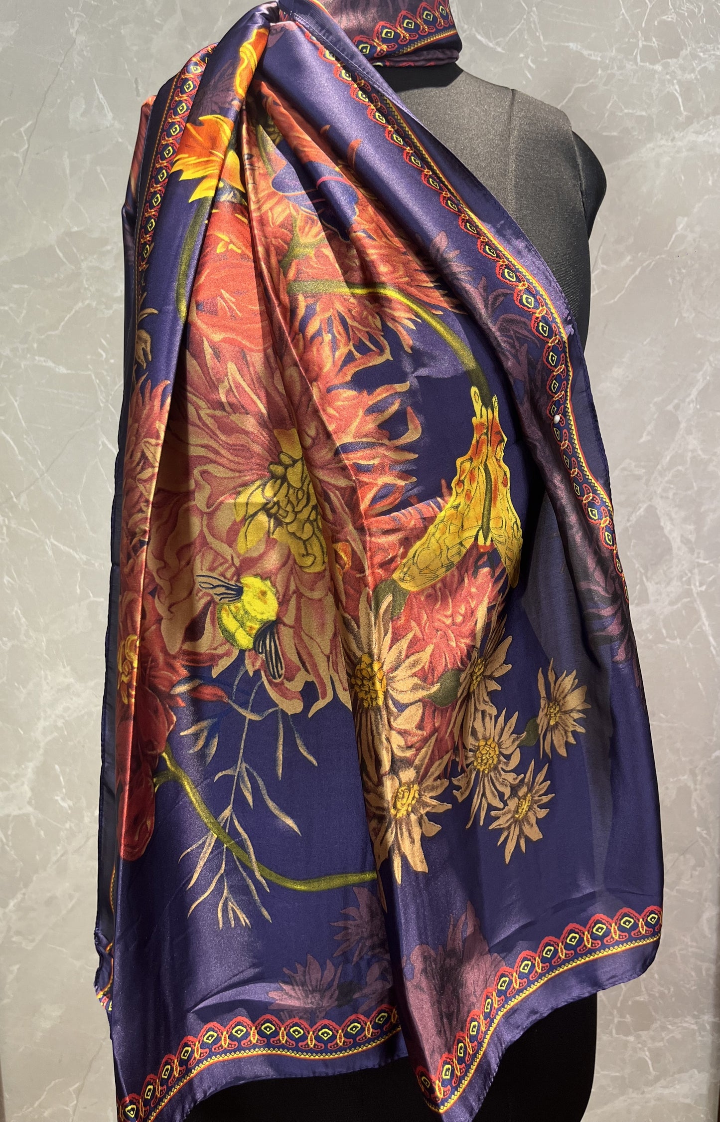 Violets Blooming | Silk Scarf