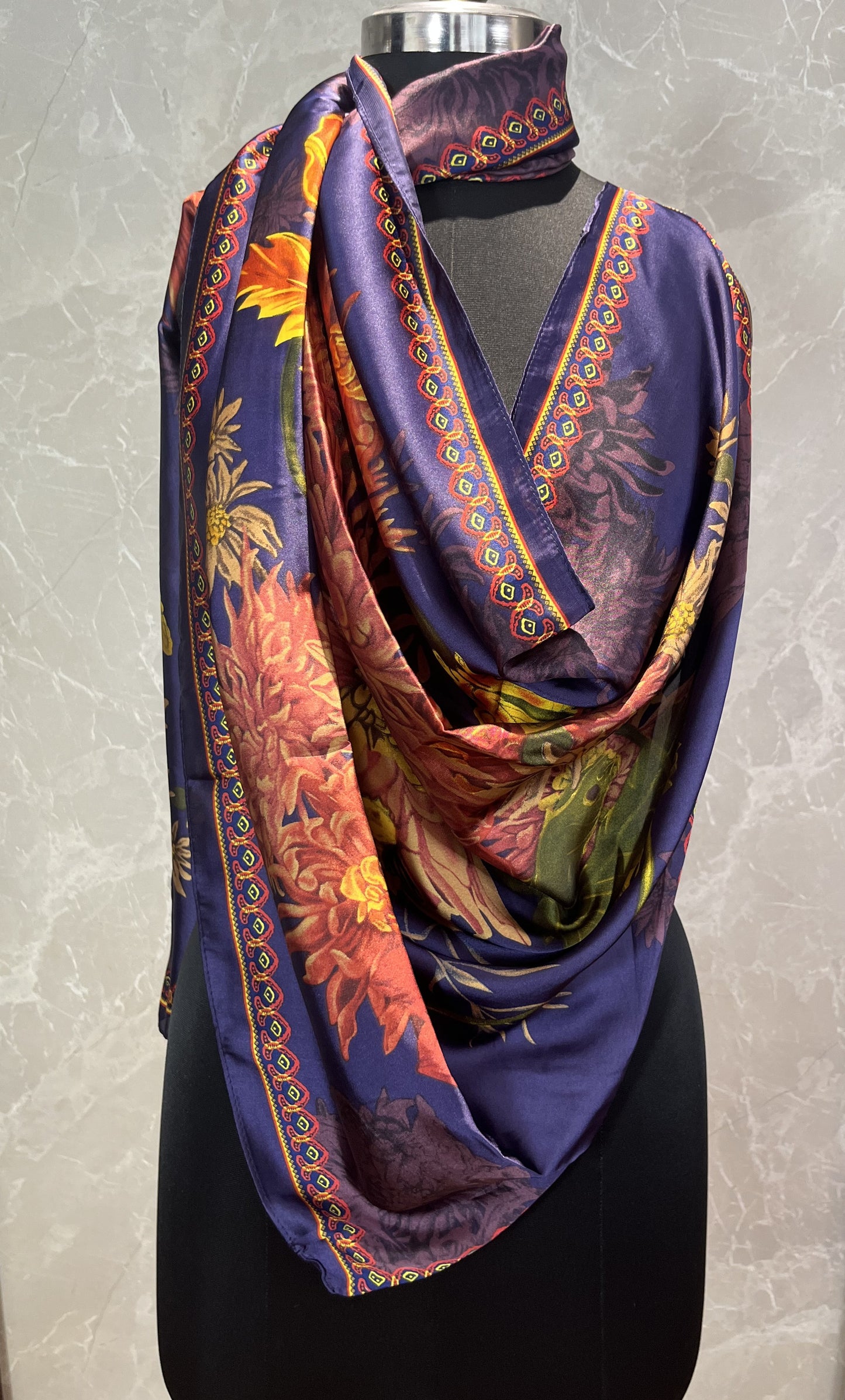 Violets Blooming | Silk Scarf
