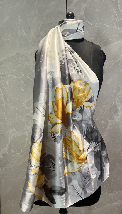 Yellow Budding | Silk Scarf