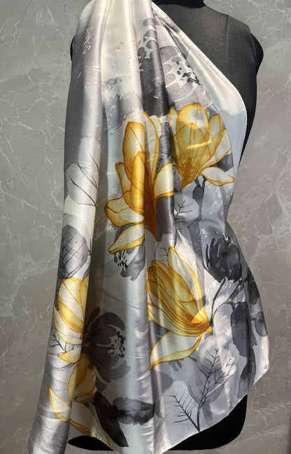 Yellow Budding | Silk Scarf