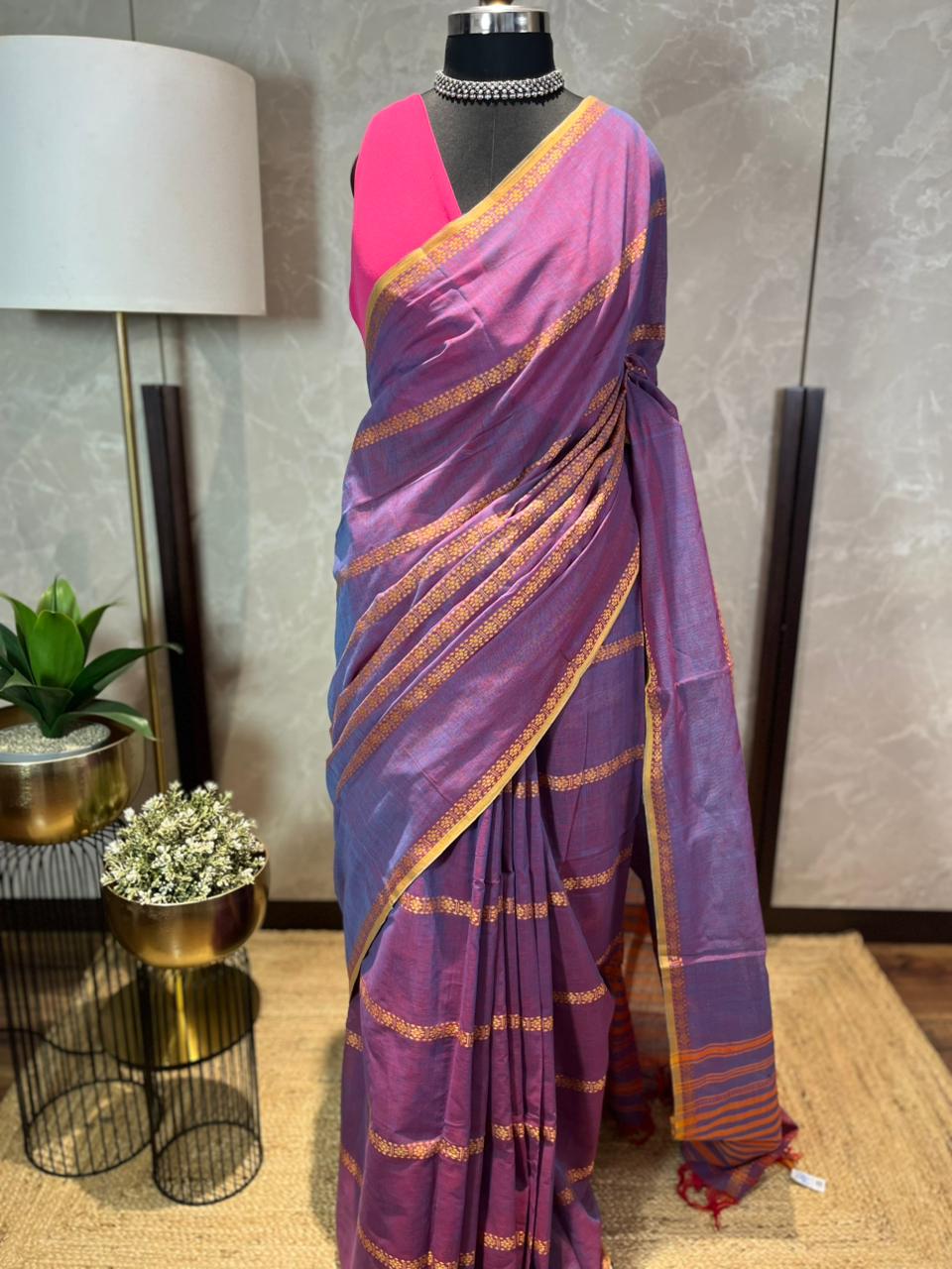 Dual Toned | Handloom Cotton Saree
