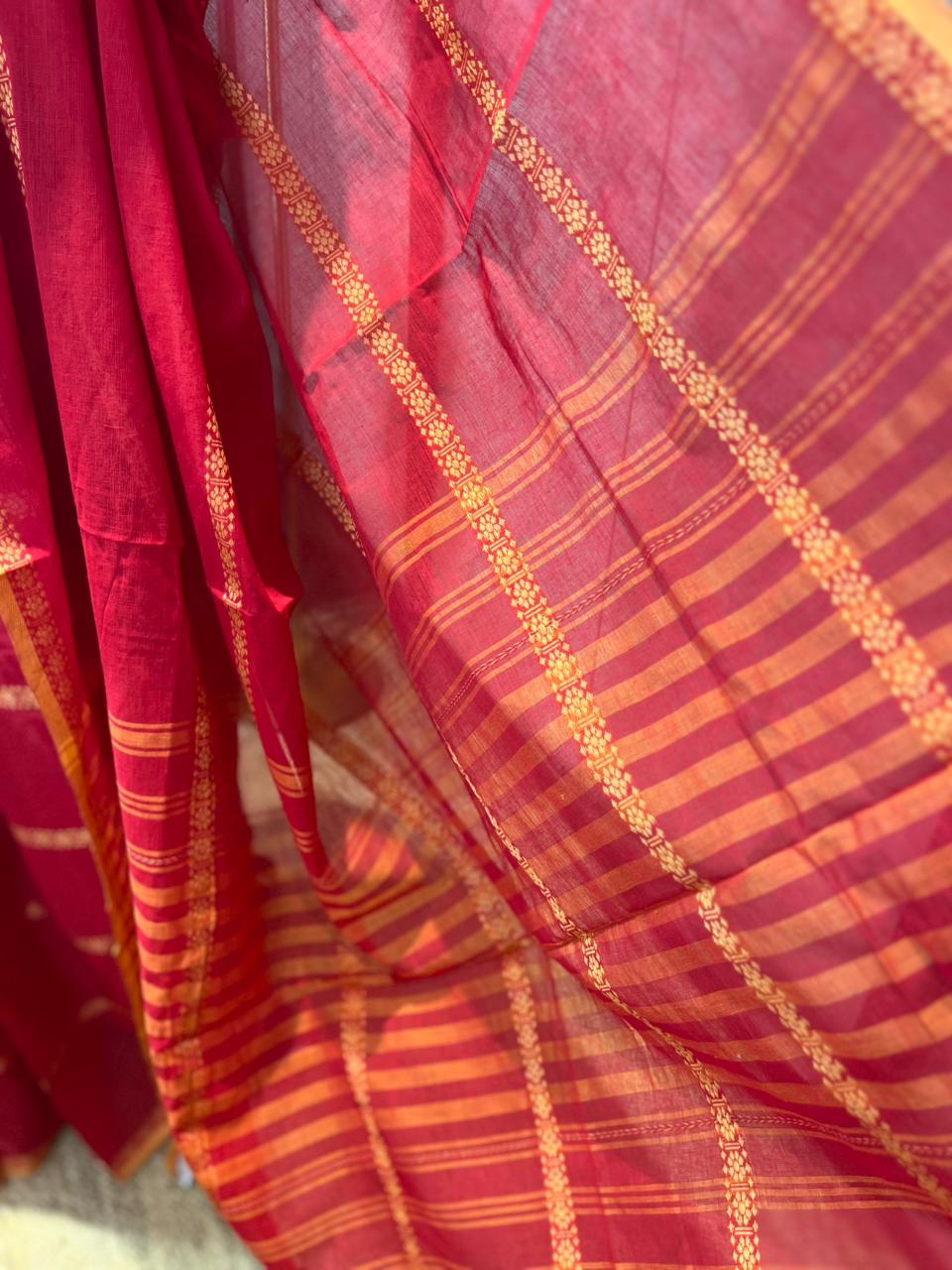 Bridal Red | Handloom Cotton Saree