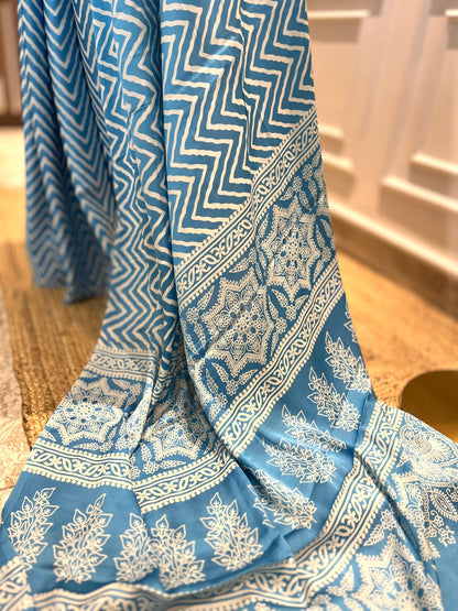 Aasmani Leher | Modal Silk Saree