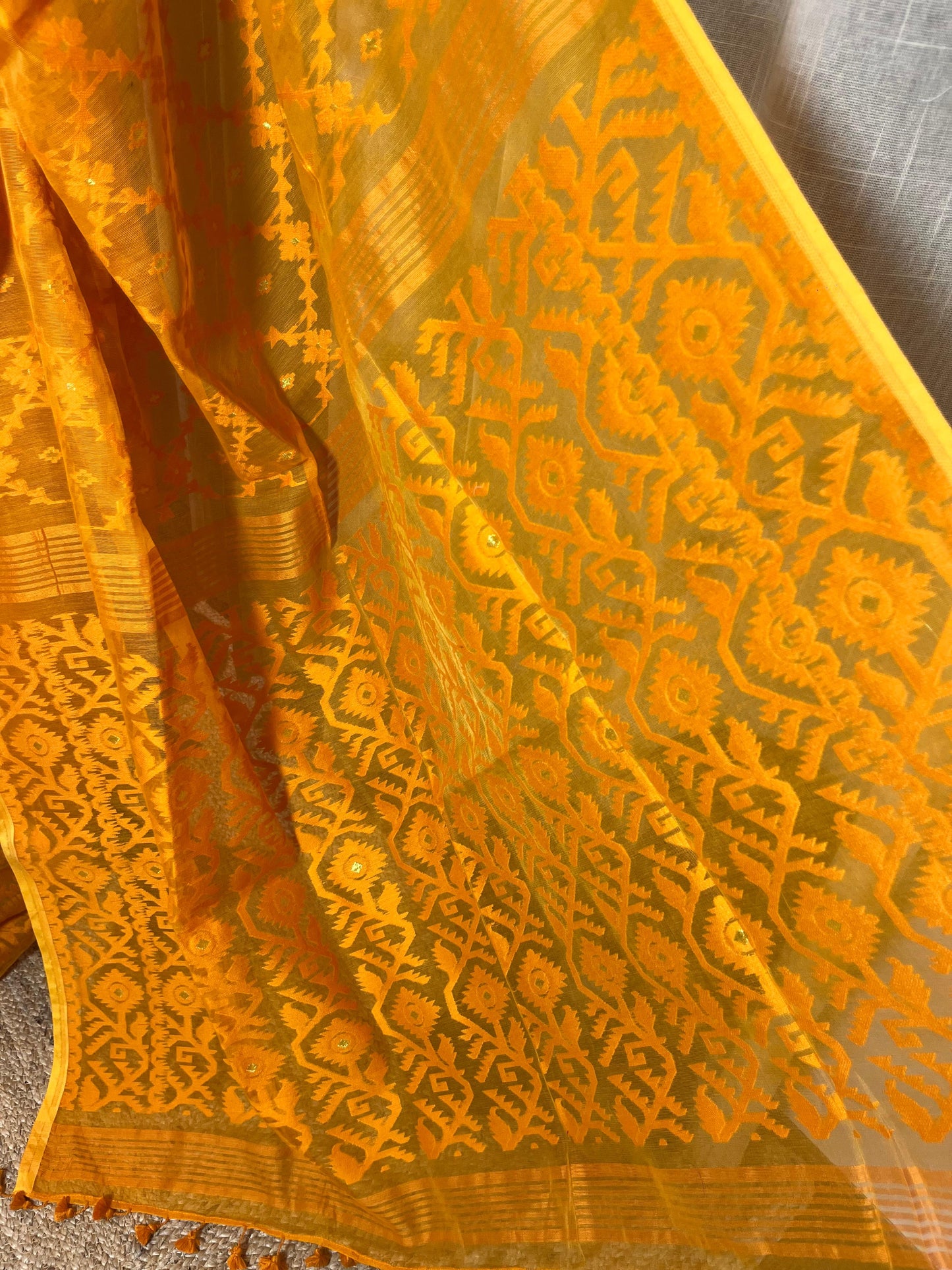 Mustard Monochrome | Jamdani Saree