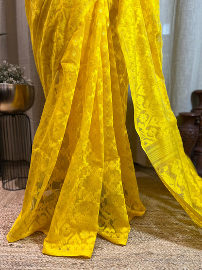 Yellow Monochrome | Jamdani Saree
